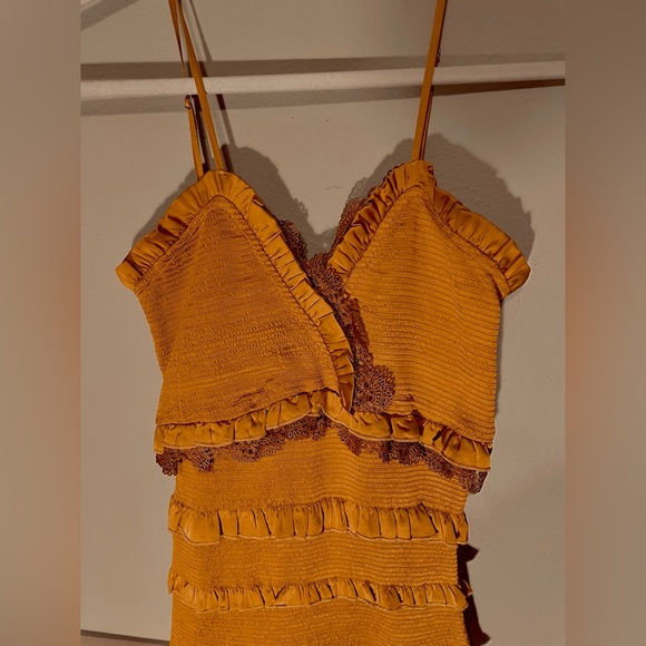 V. Chapman Mustard Ruffle Dress - Picture 4 of 14